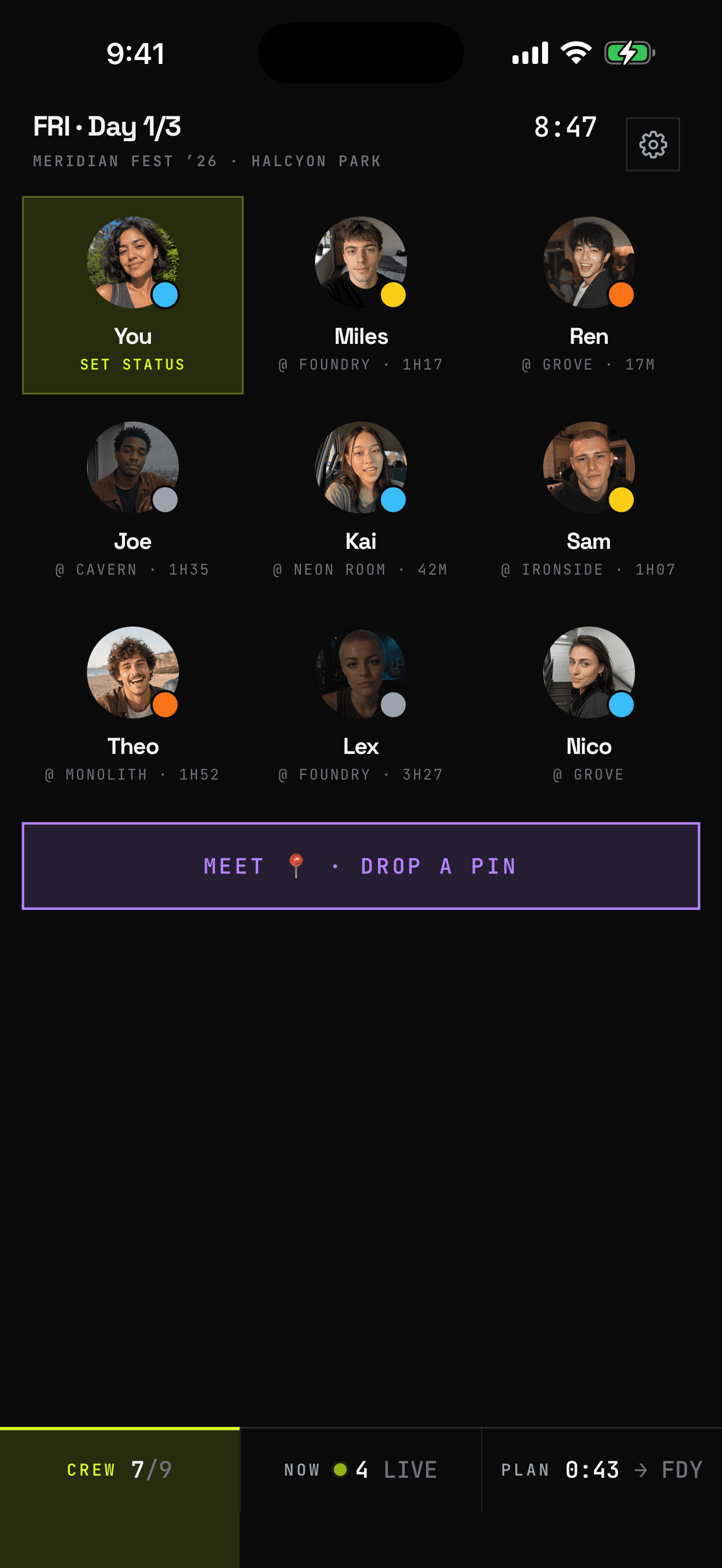 Crew CREW screen